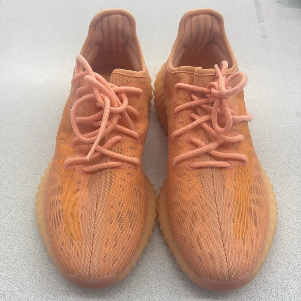 Adidas Yeezy Boost 350 V2 Onyx Orange Sneakers, Mens Size 8